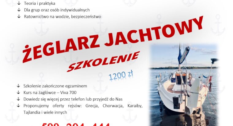 żeglarz jachtowy- jezioro Kierskie – szkolenie